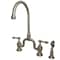 Kingston Brass KS7798ALBS English Country Kitchen Bridge Faucet W/Brass Sprayer, Nickl KS7798ALBS - alternate 1